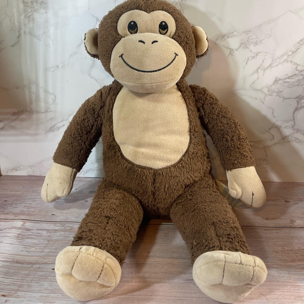 Build A Bear Brown Smiling Monkey Plush Stuffed Animal 2014 17”